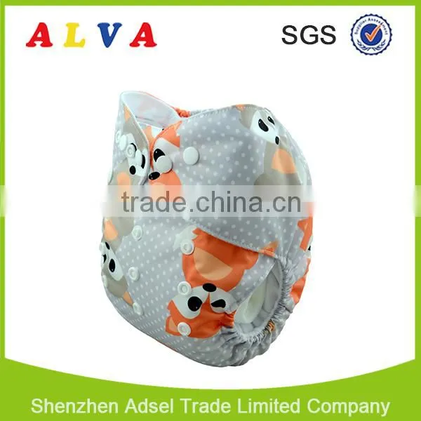 Alva 2016 Fox Pattern Free Shipping Wholesaler of Baby Cloth Diapers photo-2