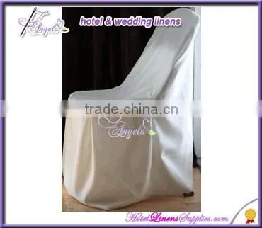Wholesale Folding Chair Slip Covers Made of White Basic Poly Fabric