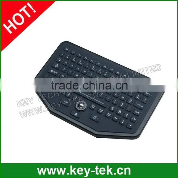 IP68 Ruggedized Sealed Silicone Industrial Military Keyboard With Optical Trackball photo-3
