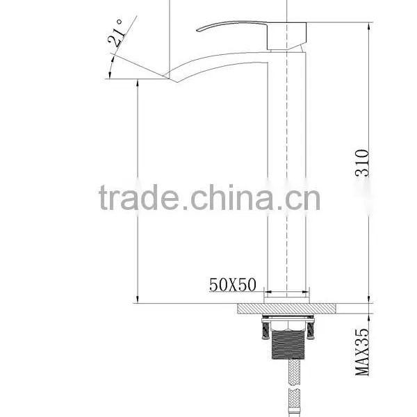 Old Fashion High Single Lever Wash Hand Waterfall Faucet 68 1102 photo-5
