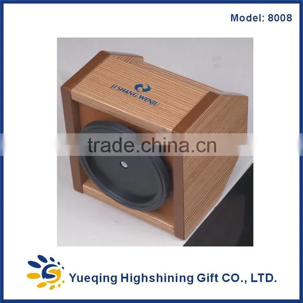 HY8008 Custom Logo Rotating Desk Wooden Pencil Pen Holder photo-3