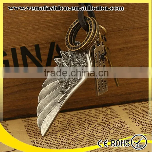 Cross Wing Make Adjustable Cord Leather Lariat Necklace Quality Choice photo-6