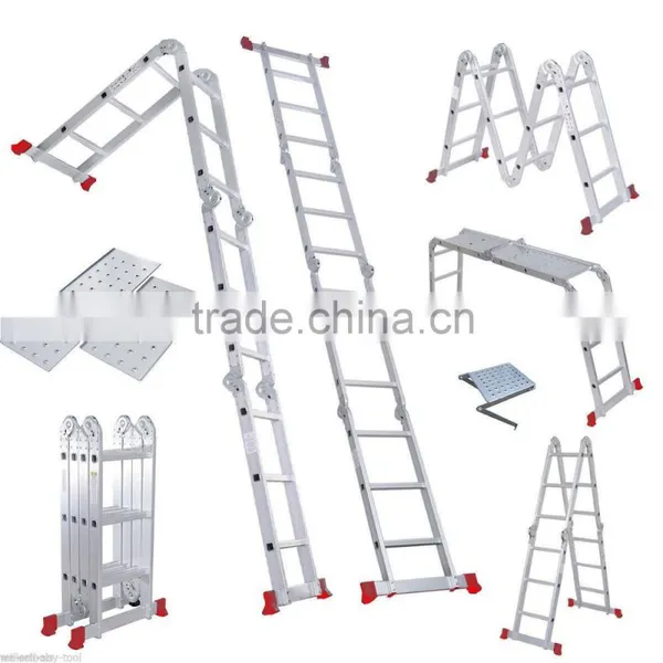 NEW 3.6M FOLDING 4 X 3 ALUMINIUM MULTI PURPOSE LADDER MULTI FUNCTION + PLATFORM photo-4