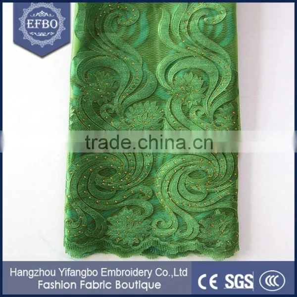High Quality Wholesale Green Bridal Embroidered Tulle Lace Fabric Prices photo-2