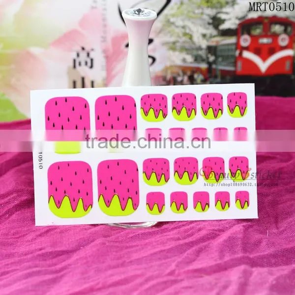 Nail Toe Art Sticker for Strawberry Fruit Water Transfer Printing for Girls