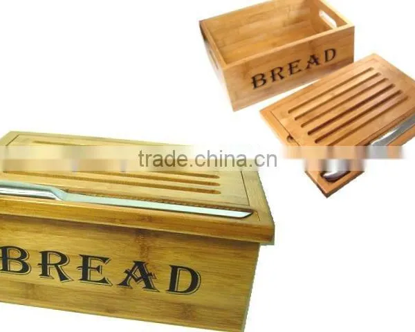 Custom Vertical Wood Bread Storage Bin With Removable Lid and Handle for Bread and Cake Storage photo-3