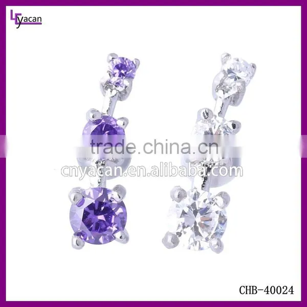 Cheap Wholesale Stud Inspired Earring Triple CZ Tragus Piercing photo-2