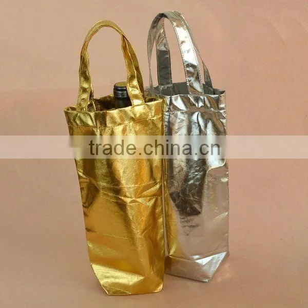 Foil / Metallic Laminated Drawstring Favor Pouches With Handle photo-2