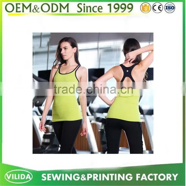 Athletic Women Sports Apparel Running Vest 2016 Custom Dry Fit Gym Tank Top OEM