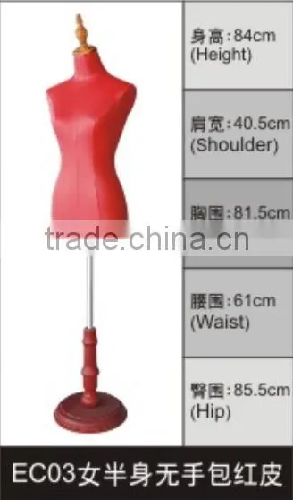 Fashionable Fabric Movable Mannequin Female With Wood Base photo-4
