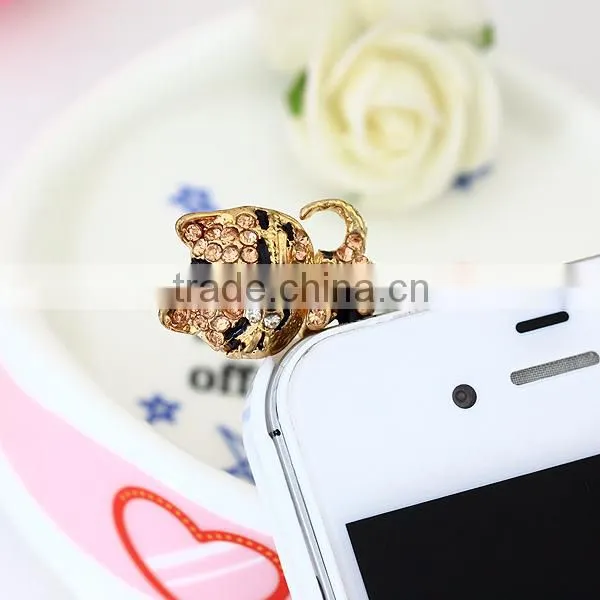 Rhinestone Dust Plug Luxurious Cat Earphone Dust Plug ,promotion Gift - A56 photo-2