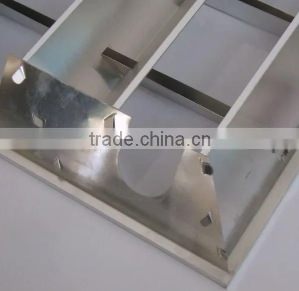 3X18W Recessed Fluorescent Grille Lighting Fixture Matt Aluminum Reflector photo-2