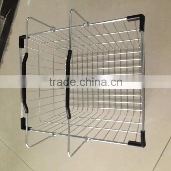 400mm*300mm*190mm Supermarket Metal Hand Basket Shopping Baskets photo-2
