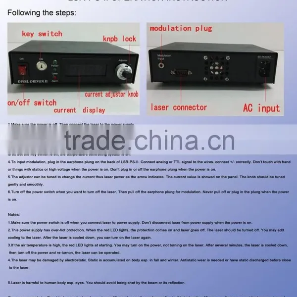 Powerful Lab Lasers 100mw 671nm Red Laser Dot Diode Module + TTL Modulation 0-30KHZ + TEC Cooling + Power Supply LSR-PS-II photo-5