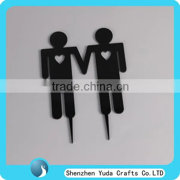 Factory Black Mr&Mrs Silhouette Wedding Cake Topper photo-3