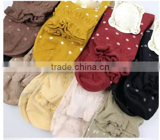 Rabbit Lace Trimming Dot Sex Women Microfiber Socks photo-6