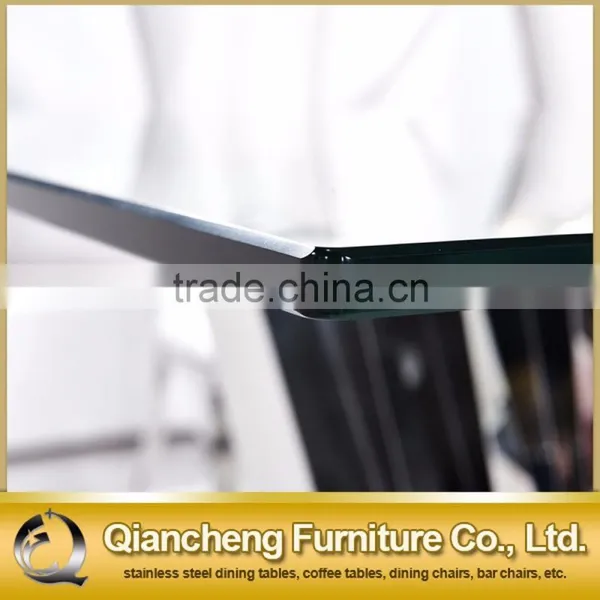 Fashion Tempered Glass Stainless Steel Dining Table and Chair Sets photo-4