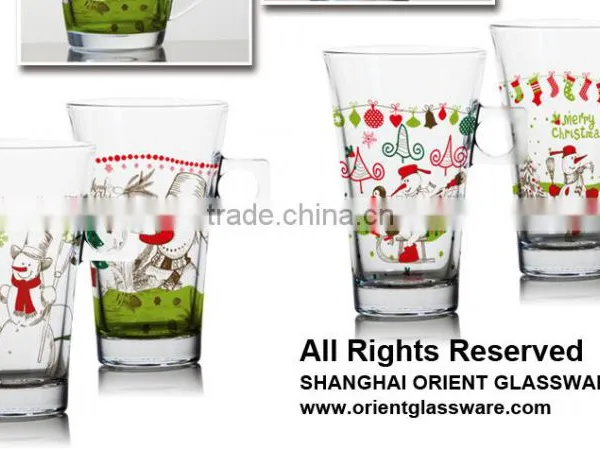 8oz 10oz 12oz Christmas Drinking Glass Mug Water Glass Cup Set photo-2