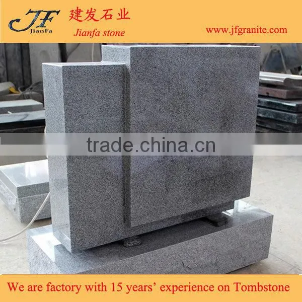 Light Gray Granite Polished Blank Double Funeral Tombstones photo-2