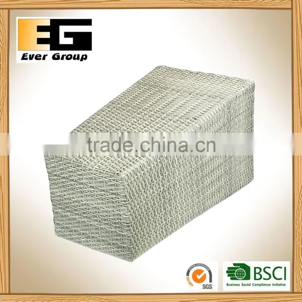 Large Hand Woven Plastic Rattan Indoor Decorative Flower Planter photo-3