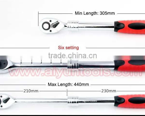 1/2" 3/8" 1/4" Telescopic Handle Ratchet Wrench(Socket Set) Quick Release Wrench 72t Cr-v photo-6
