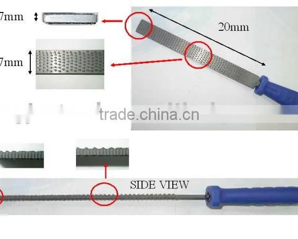 200mm Sand Finished Flat Wooden Rasp Files With Plastic Handle