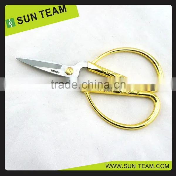 ST005F 7-1/2" FDA Qualified Zinc-Alloy Handle Tailor Imitation Gold Scissors photo-3