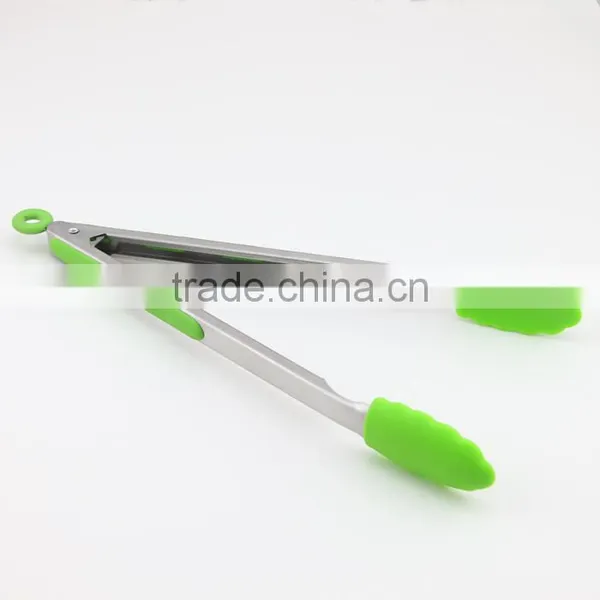 Fresh Green Silicone Stainless Steel Cooking Tongs Kitchen Tools photo-4