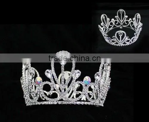 H172-175 Bridal Jewelry Pageant Rhinestone Big Fashion Pageant Crown photo-2
