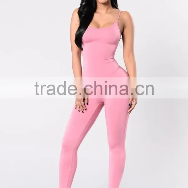 Wholesale Women Rompers Trendy and Stylish 95% Cotton 5% Spandex Spaghetti Strap Catsuit Womens Bodycon Jumpsuit photo-5