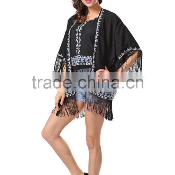 New Fashion Embroidery Fringe Woman Kimono photo-3