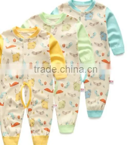 Newborn Baby Romper with Snaps Button 100% Cotton Stripe Long Sleeve Baby Bodysuit