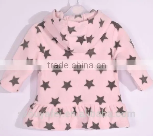 Kids Stock Cloth Polar Fleece Cloth Happy Baby Clothing Stock Apparel Hoody Soft Touch Girls Coat Kids Ready Made Garment photo-3