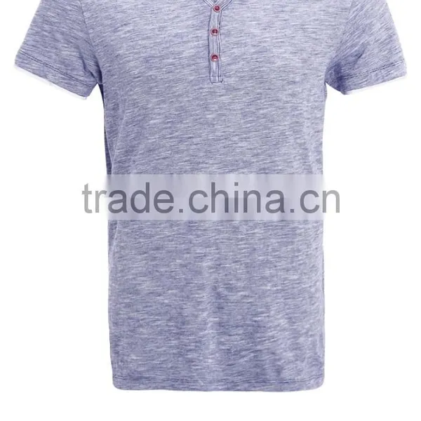 MGOO Top Selling Men's Half Sleeve T Shirt Button Down Plain Slim Fit T Shirt photo-5
