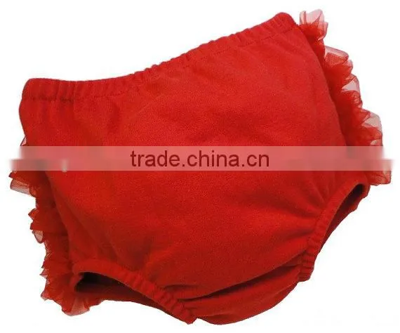 Baby Girl Cotton Bloomers Ruffles Diaper Cover Red Bloomer for Newborn Baby Wholesale Factory Price photo-4
