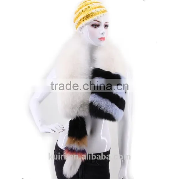 Fashion Shows Women Real Fox Fur Scarves Super Big Genuine Fox Fur Easy Matching Soft Wraps Winter Warm Real Fur Lady Scarf photo-3
