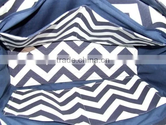 Fashion Monogrammed Big Stripe Tote Bag photo-5