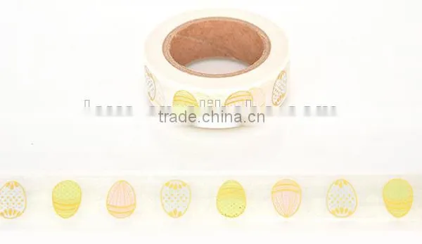 1.5cm*10m Japan Washi Tape Gold Stamping Eggs Pattern Adhesive Paper Tape Colors Paper Tape photo-5