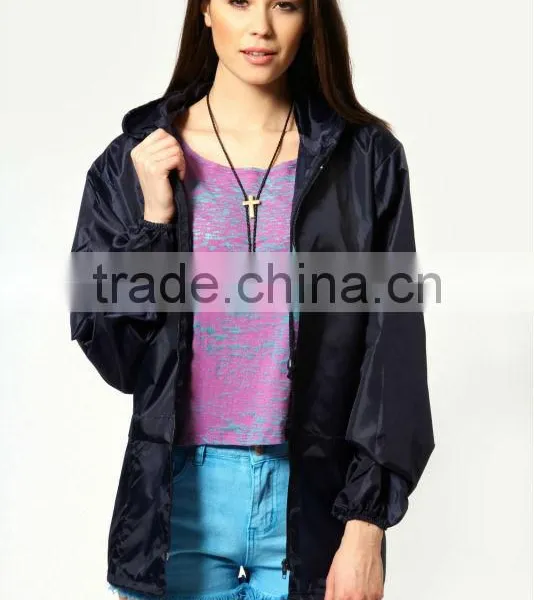 2014 Black Long Sleeve Hood Fashion Bethany Pac- A- Mac Jacket