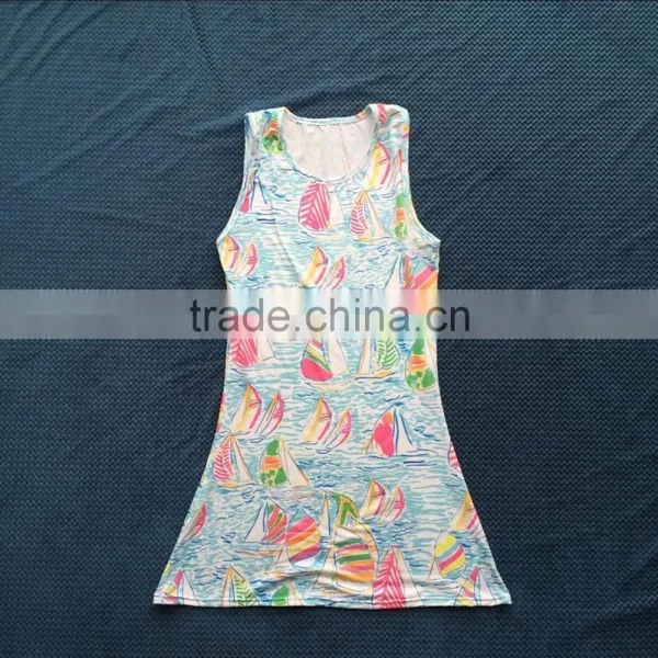 2016 Wholesale Women Boat Pattern "A" Dress Women Casual Dress for Sale YW-00352
