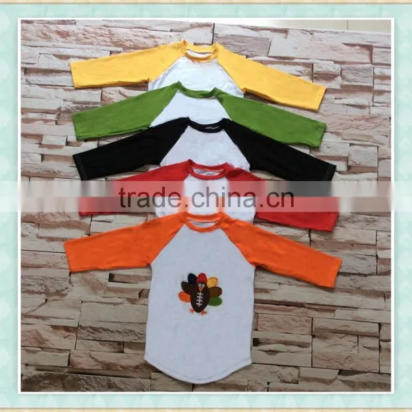 Kids Long Sleeve Clothes Turkey Pattern Embroidery Designs Custom T-shirt Baby Clothing photo-2