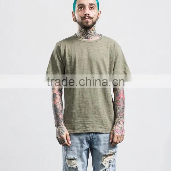 60%cotton 35polyester 5%spandex Rayon Slub Cotton T-shirts for Men photo-6