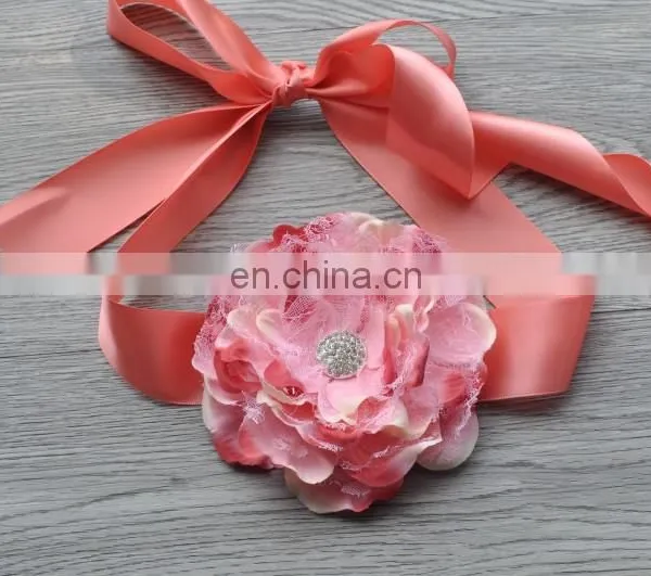 Laced Peony Flower Sash Belt For Kids photo-3