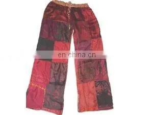 100% Silk Vintage Sari Patch Trouser Pajamas