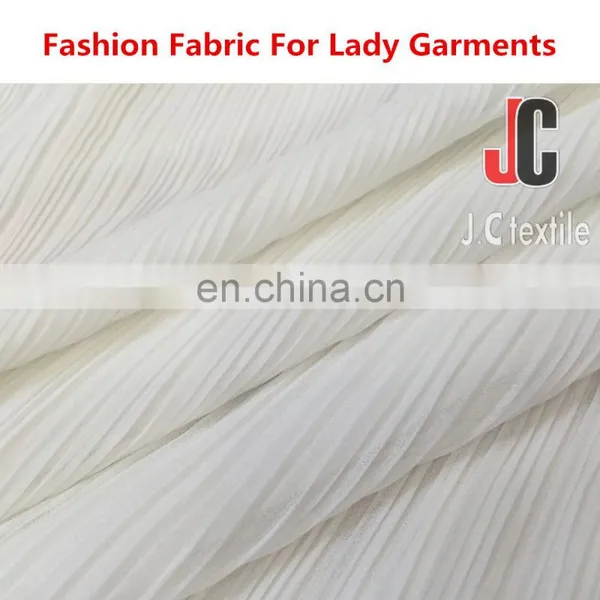 100% Polyester ITY Pleated Chiffon Fabric Ity Print Chiffon Fabric photo-3