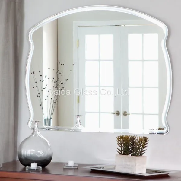 Custom Irregular Shape Antifog Framless Frameless Mirror Glass for Bathroom