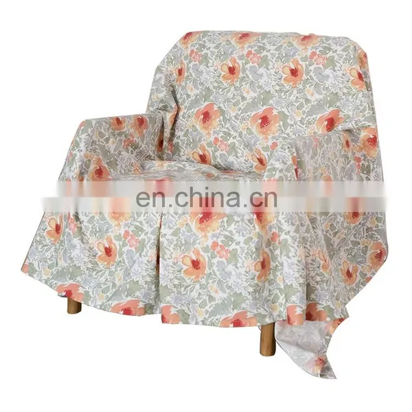 New Design 100% Polyester Reactive Dyeing Rose Pattern Ornamental Sofa Cover photo-5