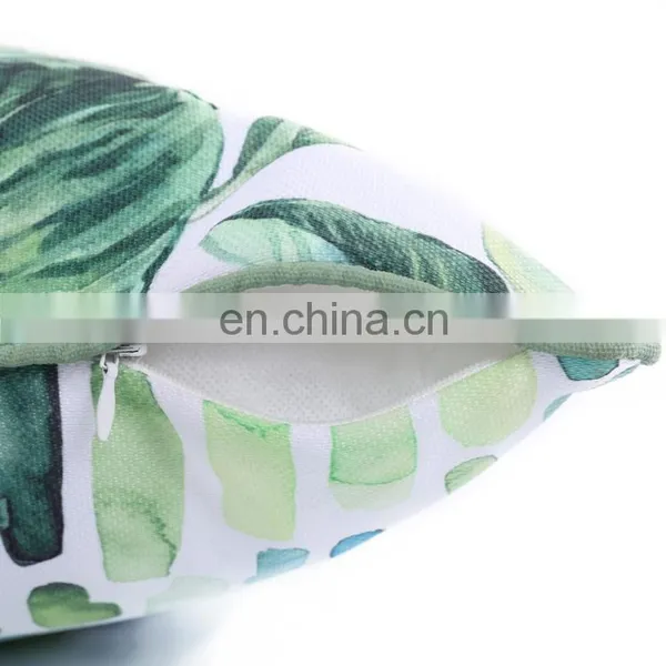 Custom Decorative Fresh Waterproof Heavy Canvas Green Leaf Pattern Outdoor Pillow Cover Outdoor Chair Cushions Covers photo-7