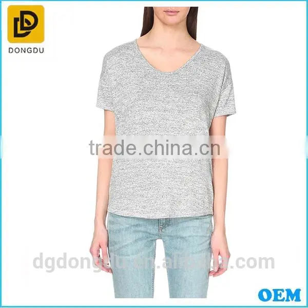 Hot Sale Fashion High Quality Lady Fitted Cotton Simple T Shirt 2016