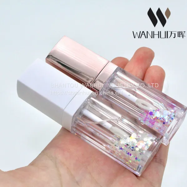 LP004 Empty Cosmetic Liquid Lip Gloss Tube Container Lipstick Screen Printing Square Hot Stamping Screw photo-3